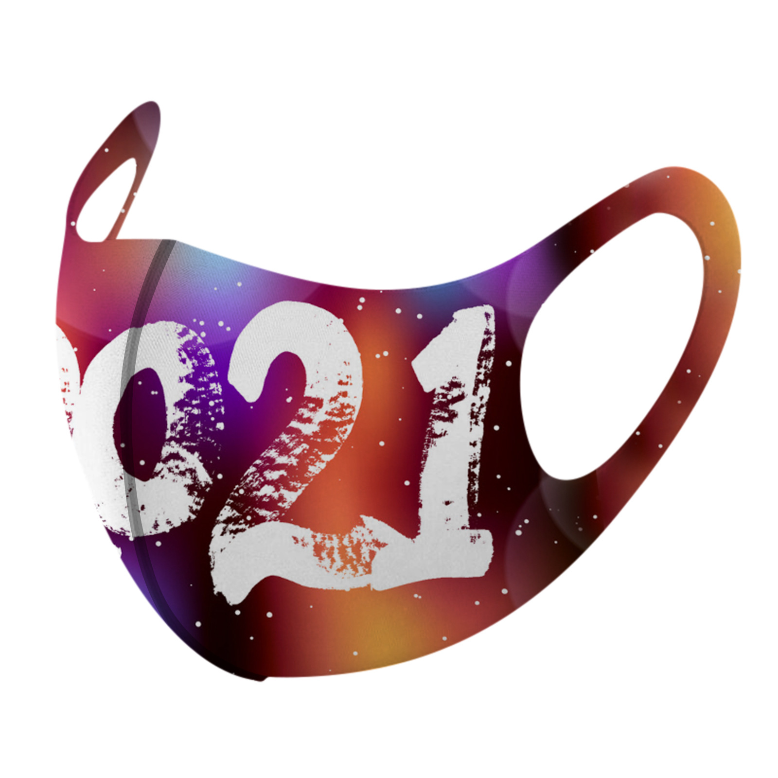 10PCS 2021 Digital Masks Printing Cold Breathable Hanging Ear Dust Red Universal Stereo Festival Mask